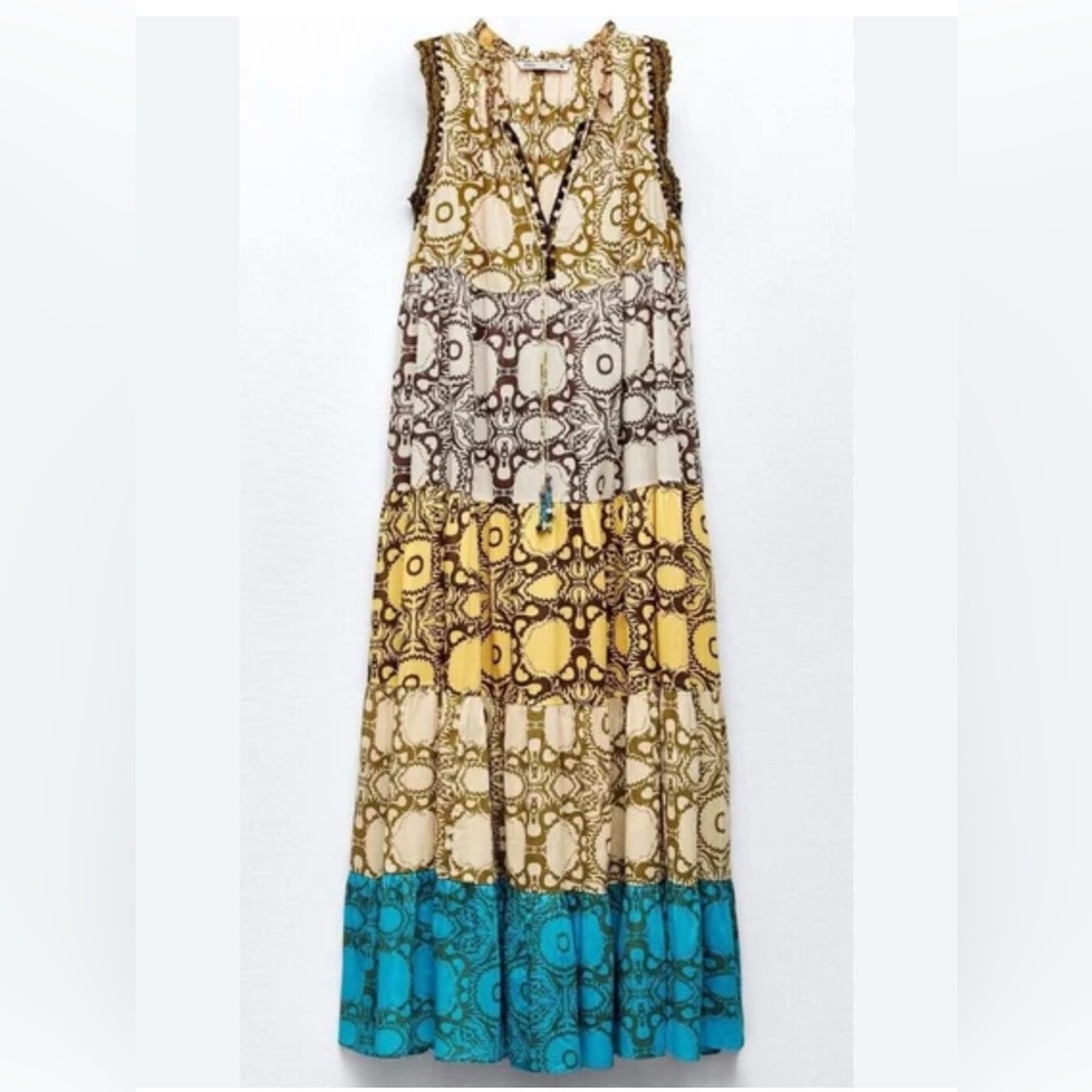 Zara Crocheted Tiered Maxi Sundress - Picture 6 of 8
